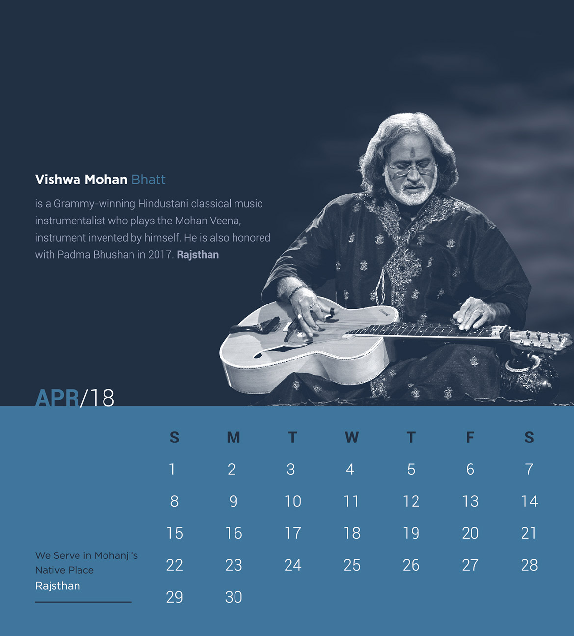 V-Xpress Desk Calendar April 2018