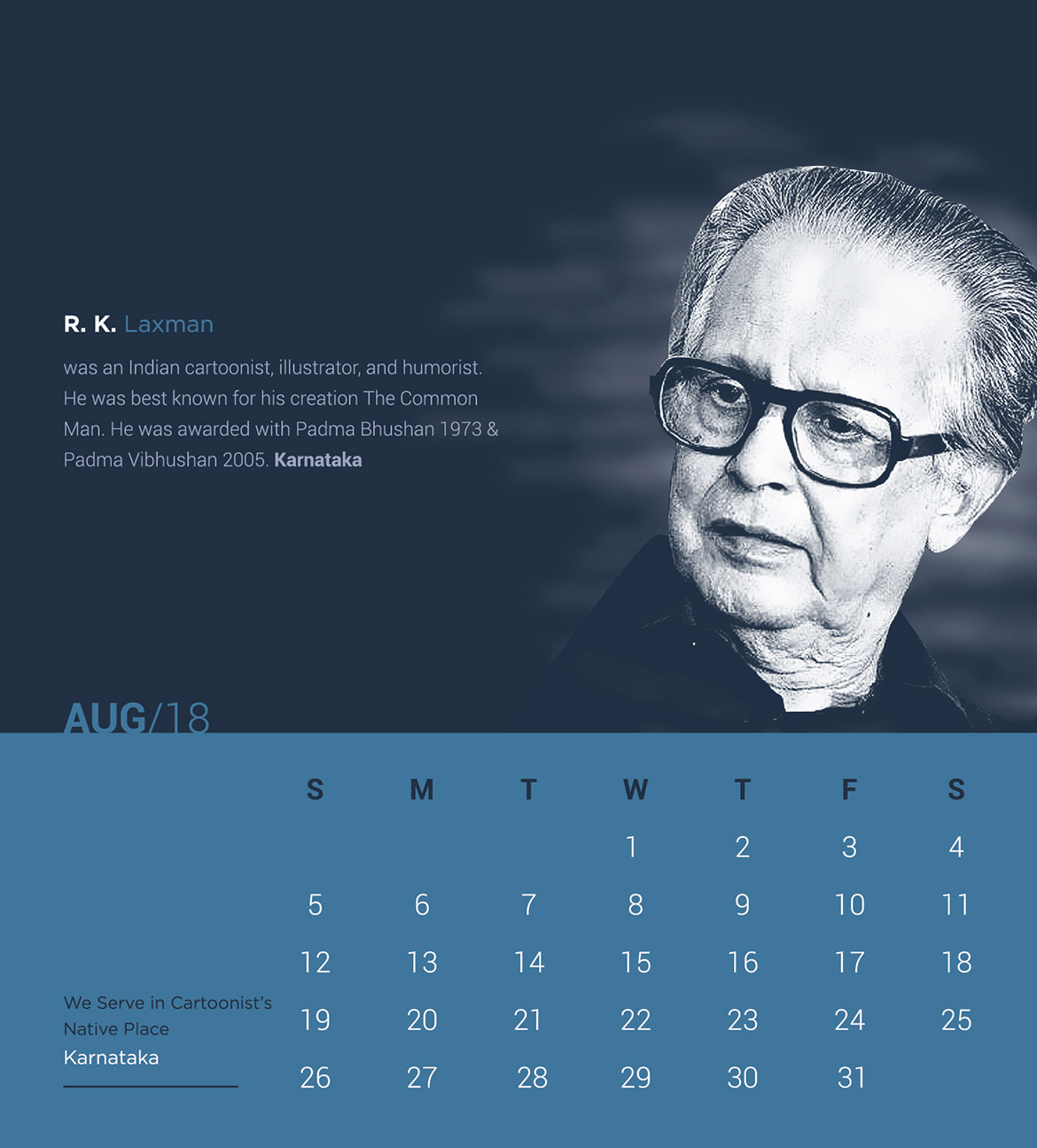 V-Xpress Desk Calendar August 2018