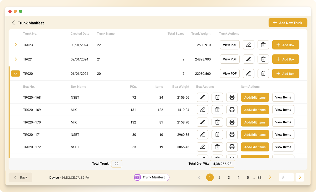 Trunk Manifest Trunk Manifest